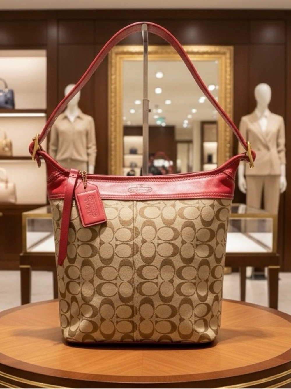 Coach Vintage Y2K Signature Canvas and Leather Bleeker Bucket Bag